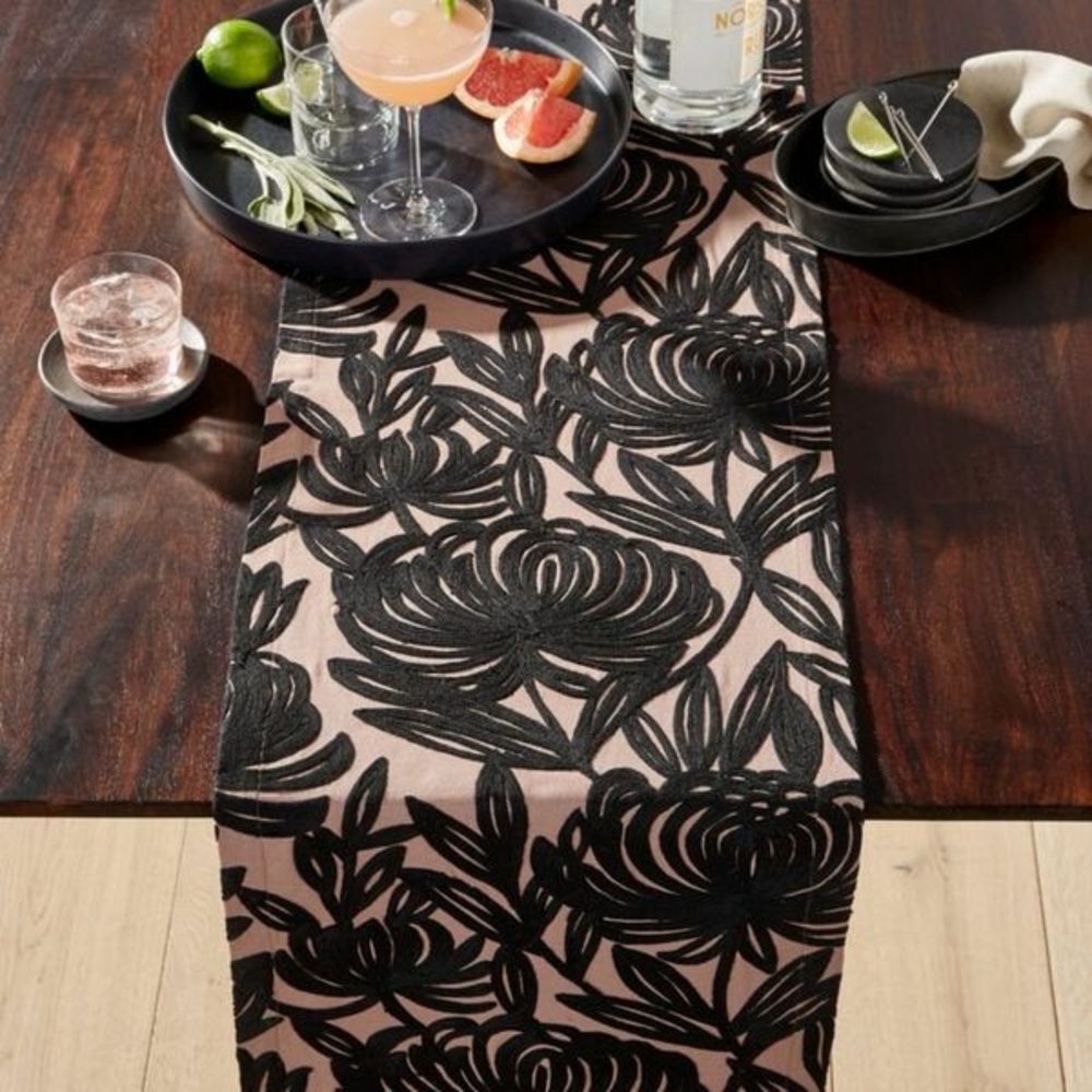 NIP Crate&Barrel Chrysa Embroidered Table Runner